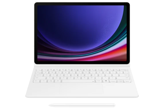 DX725UW Grāmatu vāks ar tastatūru Samsung Galaxy Tab S9 / S9 FE / S10 FE / S10 Lite, balts