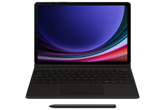 DX725UB Grāmatu vāks ar tastatūru Samsung Galaxy Tab S9 / S9 FE / S10 FE / S10 Lite, melns