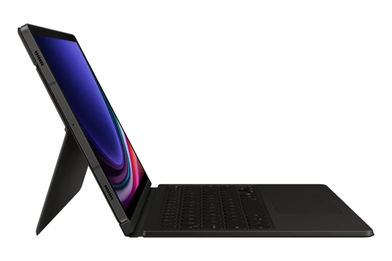DX725UB Grāmatu vāks ar tastatūru Samsung Galaxy Tab S9 / S9 FE / S10 FE / S10 Lite, melns