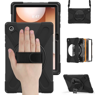 JM Rugged Case Grip for Samsung Galaxy Tab A11+ | Carry Strap | Black