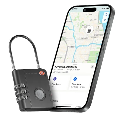 KEYSMART SmartLock; Одобрен TSA Найдите мой замок, Черный