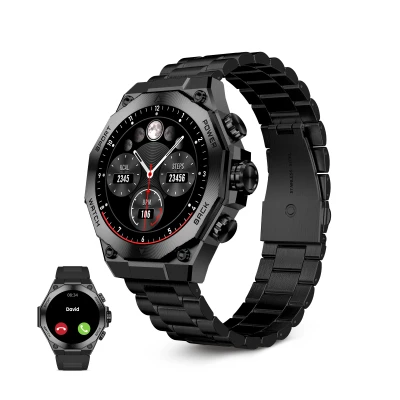 Ksix Titanium Smart Watch  |  1.43" AMOLED  |  Calls  |  7-Day Battery Life  |  2 Straps  |  Black