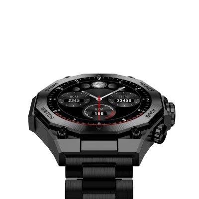 Ksix Titanium Smart Watch  |  1.43" AMOLED  |  Calls  |  7-Day Battery Life  |  2 Straps  |  Black