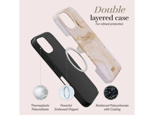 MIO Gold Marble Magsafe saderīgs iPhone 17 Pro Max
