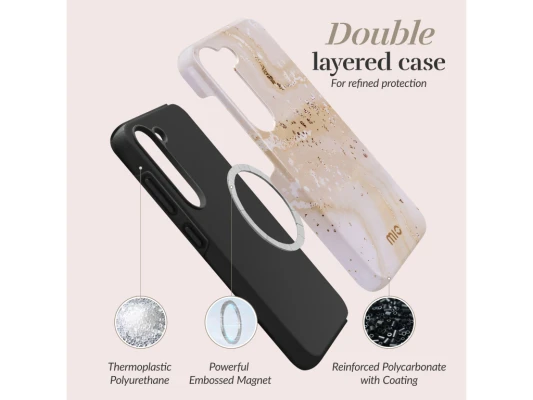MIO Gold Marble Magsafe saderīgs Samsung S25 Plus 5G