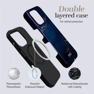 MIO Midnight Sparkle Magsafe apvalks saderīgs ar iPhone 16