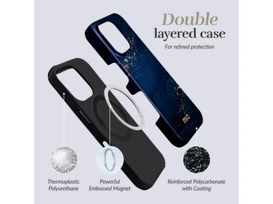 MIO Midnight Sparkle Magsafe apvalks saderīgs ar iPhone 17 Pro