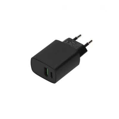 SEEK TOTI 20W Type-C + USB A настенный быстро заряжающий адаптер, Черный