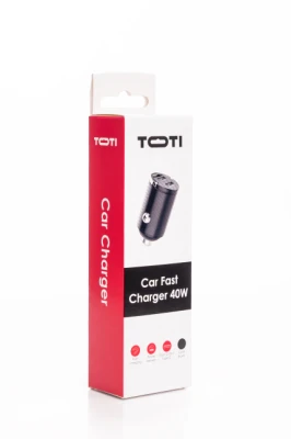 SEEK TOTI 40W Divu Type-C portu Auto ātrās lādētājs, Melns