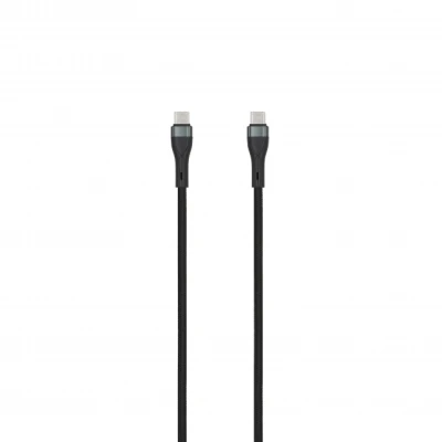 SEEK TOTI Type-C uz Type-C, 2m pinuma kabelis 3A, melns