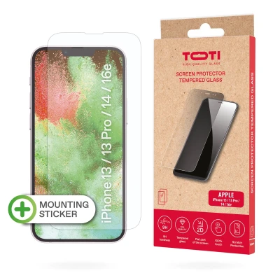TEMPERED glass 2D screen protector full cover for iPhone 13 / 13 Pro / 14 / 16e, Transparent
