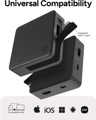 ZAGG 4 Port Hub Melns / Pelēks