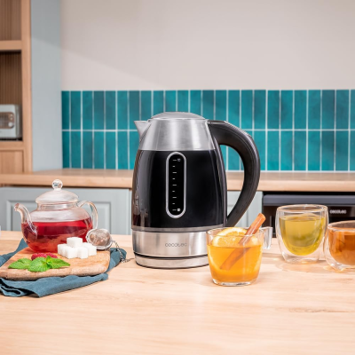 Cecotec Kettle  |  Thermosense 400 VisionLight  |  Electric  |  2200 W  |  1.7 L  |  Stainless steel  |  360° rotational base  |  Black / Stainless steel