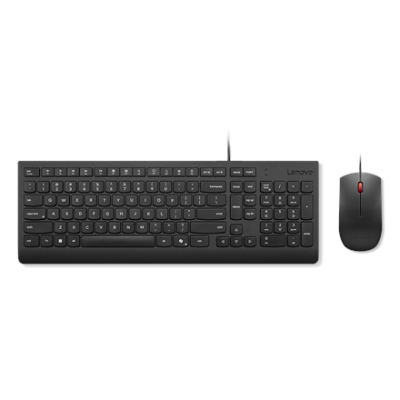 Lenovo Essential Wired Combo Клавиатура и Мышь  |  Комплект клавиатуры и мыши  |  Проводной  |  Мышь в комплекте  |  Эстонский  |  Черный