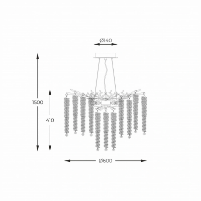 Pendant lamp DIJON, excl. 8xG9, max 3.5W, IP20