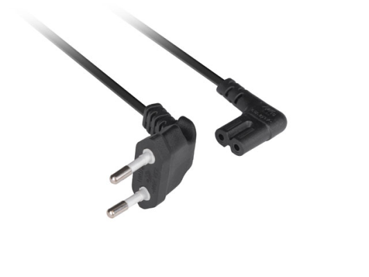 Lanberg CEE 7 / 16->IEC 320 C7 Euro (radio) power cord 3m angled VDE, black  |  Lanberg