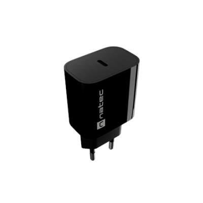 Зарядное устройство Natec Ribera USB 1X USB-C 20W, Чёрный