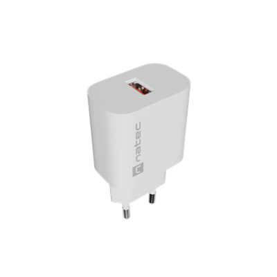 Natec Ribera USB lādētājs 1X USB-A 18W, Balta