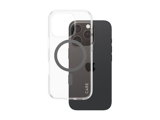 CARE Flagship Case  |  Back cover  |  Apple  |  iPhone 16 PRO  |  Recycled plastic  |  Black  |  MagSafe