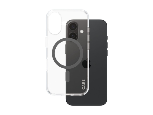 CARE Flagship Case  |  Back cover  |  Apple  |  iPhone 16  |  Recycled plastic  |  Black  |  MagSafe