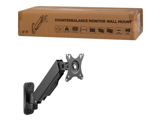 Logilink  |  Wall mount  |  Tilt, swivel, rotate  |  17-32 "  |  Maximum weight (capacity) 9 kg  |  Black