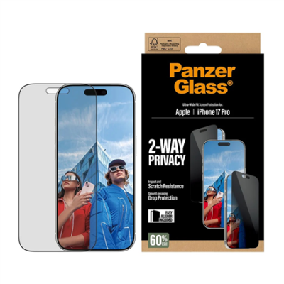 PanzerGlass ekrāna aizsargs  |  Apple  |  iPhone 17 Pro  |  Stikls  |  Caurspīdīgs  |  Ultra-platā piestiprināšana ar EasyAligner