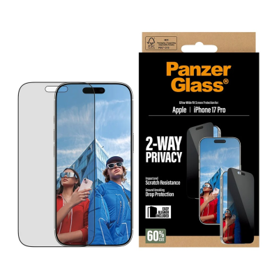 PanzerGlass ekrāna aizsargs  |  Apple  |  iPhone 17 Pro  |  Stikls  |  Caurspīdīgs  |  Ultra-platā piestiprināšana ar EasyAligner
