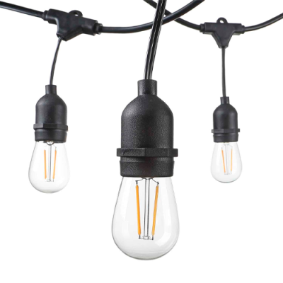 LED outdoor 10m garland for garden and terraces for E27 lamps, 20 sockets for bulbs,, step 50 cm