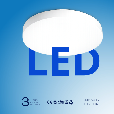 LED Waterproof luminaire 24W, 3CCT, 2640Lm, IP54, Ø 300 x 42 mm