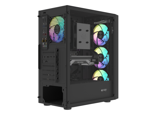 Fury PC korpuss  |  SHOBO SH8F ARGB  |  Melna  |  Midi tornis