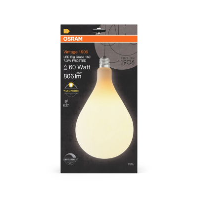 Dimmable LED bulb E27, 7.3W, 806Lm, 2700K, 300°, Vintage 1906 Big Grape