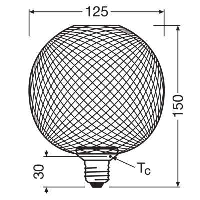 Dimmable LED bulb E27, 3.5W, 2700K, 300Lm, 100°, DECOR LED FLAT GLOBE