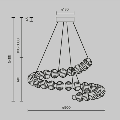 LED Pendant light AMULET, 40W, 3000K, 1900Lm, IP20