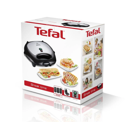 TEFAL  |  Сэндвичница  |  SW614831  |  700 Вт  |  Количество пластин 3  |  Черный / Нержавеющая сталь