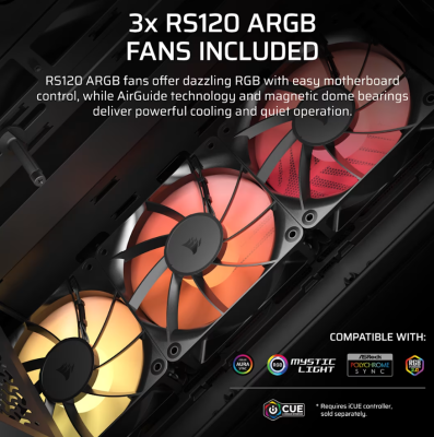 Corsair PC Case  |  3200D RS ARGB  |  Smoke  |  Mid-Tower