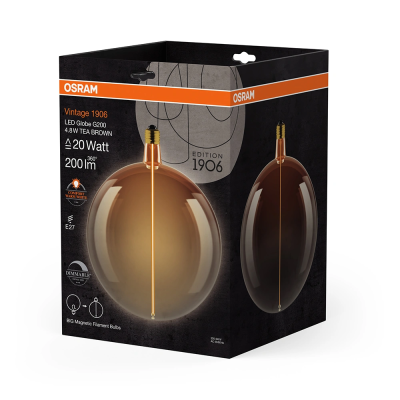 LED Dimmable bulb E27, 4.8W, 1800K, 200Lm, 320°, Vintage 1906 Big Globe