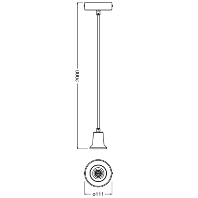 Decorative hanging wire for E27 lamp, max 20W, IP20, bulb not included