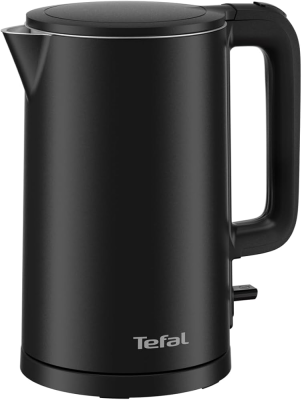 TEFAL  |  KO1408E0 Thermo Protect  |  Чайник  |  Электрический  |  1500 Вт  |  1.5 л  |  Нержавеющая сталь / Пластик  |  360° вращающаяся база  |  Черный