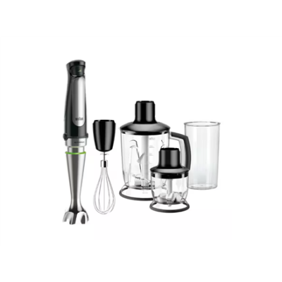Braun  |  MultiQuick 7 rokas blenderis  |  MQ 7045X  |  rokas blenderis  |  1000 W  |  Ātrumu skaits 6  |  Smalcinātājs  |  Melns / Nerūsējošais tērauds