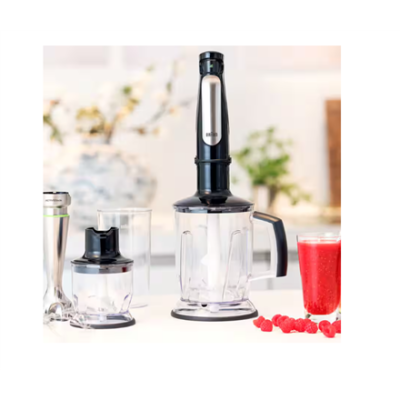 Braun  |  MultiQuick 7 rokas blenderis  |  MQ 7045X  |  rokas blenderis  |  1000 W  |  Ātrumu skaits 6  |  Smalcinātājs  |  Melns / Nerūsējošais tērauds