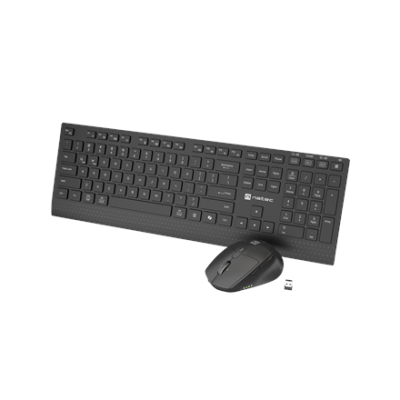 Natec Keyboard and Mouse  |  Stringray 2  |  Keyboard and Mouse Set  |  Wireless  |  US  |  Black
