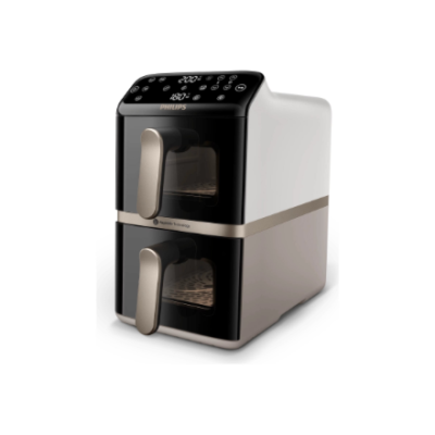 Philips Airfryer, Dual Basket  |  NA462 / 80 4000 Series  |  Capacity 10 L  |  Power 2750 W  |  RapidAir  |  Silk White / Beige