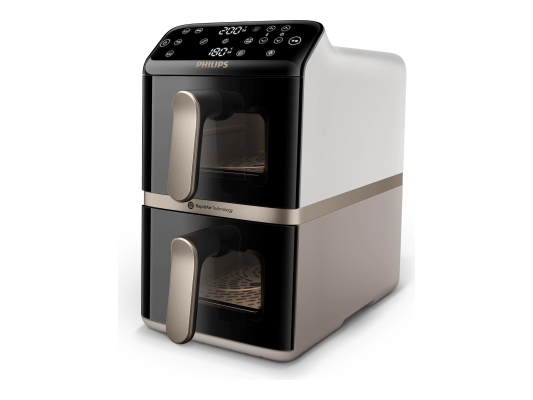 Philips Airfryer, Dual Basket  |  NA462 / 80 4000 Series  |  Capacity 10 L  |  Power 2750 W  |  RapidAir  |  Silk White / Beige