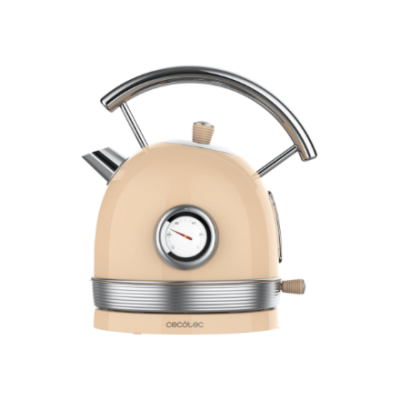 Cecotec Kettle  |  ThermoSense 420 Vintage  |  2200 W  |  Electric  |  1.8 L  |  Stainless steel  |  360° rotational base  |  Light Beige
