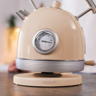 Cecotec Kettle  |  ThermoSense 420 Vintage  |  2200 W  |  Electric  |  1.8 L  |  Stainless steel  |  360° rotational base  |  Light Beige