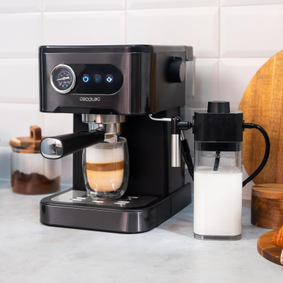 Cecotec  |  Espresso Machine with Milk Frother  |  Power Espresso 20 Pro Latte  |  20 bar  |  Semi-Automatic  |  1350 W  |  Black
