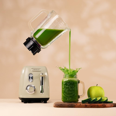 Cecotec Blender  |  Power Black Titanium RetroGreen  |  Galda  |  1200 W  |  Jar capacity 1.5 L  |  Jar material Stikls  |  Zaļš