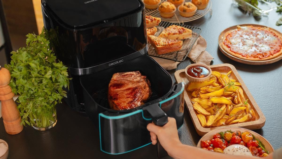 Cecotec Hot air fryer  |  Cecofry Full InoxBlack 5500 Pro  |  Power 1700 W  |  Capacity 5.5 L  |  Melns inox / Melns