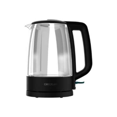 Cecotec Kettle  |  ThermoSense 320 Clear  |  2200 W  |  Electric  |  1.7 L  |  Glass  |  360° rotational base  |  Black / Transparent