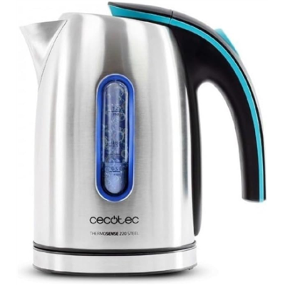 Cecotec tējkanna  |  ThermoSense 220 Steel  |  Elektriskā  |  1630 W  |  1.2 L  |  Nerūsējošais tērauds  |  360° rotējoša pamatne  |  Nerūsējošais tērauds